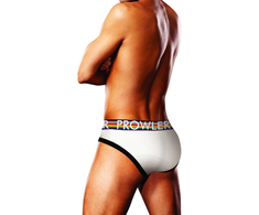 Prowler Oversized Paw Brief XS Baltas - Signature Waistband, Pride Accents