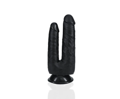 Realrock By Shots RealRock Double Trouble 5/6 Juodas - Dual-Ended Silicone Model 12.7/15.2 cm