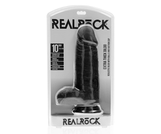 Realrock By Shots RealRock Extra Thick Intimate Device 25.4 cm Juodas with Suction Base