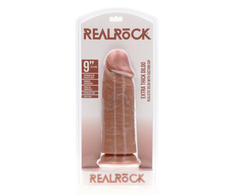 Realrock By Shots Ypač storos tiesios plaukų sruogos be kamuoliukų 23 cm - rudos spalvos