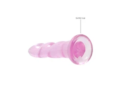 Realrock By Shots Realrock Rožinė silikoninė gelinė dildė su siurbtuku 18 cm