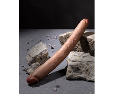 Realrock By Shots RealRock Slim Double Ended Model 35.6 cm - Tan, Flexible Design