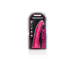 Realrock By Shots Lieknas tikroviškas dildo su siurbimo taurele – švyti tamsoje – 8'' / 20 cm