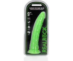 Realrock By Shots RealRock Glow Slim Intimate Machine with Suction Cup 22.5cm Žalias