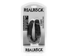 Realrock By Shots U Shaped Double Dildo 12,7 cm - Juodas