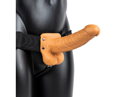 Realrock By Shots RealRock Vibrating Hollow Strap-On 18cm - Adjustable Harness System