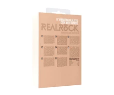 Realrock By Shots Realrock vibruojantis tikroviškas gaidys – 8 colių – su kapšeliu – oda