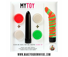 Oranžinis MyToy Vibrator Kit Oranžinis &amp; Žalias - Customizable Silicone Model 13.3cm