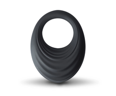 Rocks-Off Spire Vibrating Liquid Silicone Ring Juodas USB Rechargeable