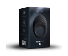 Rocks-Off Spire Vibrating Liquid Silicone Ring Juodas USB Rechargeable