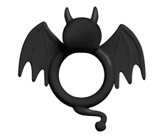 Shots BadBat Silicone Vibrating Ring - Flexible, Juodas, Baterija Powered