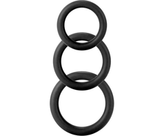 Shots Screaming O Twiddle Rings Set 3 Sizes Silicone Juodas Flexible