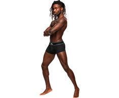 Male Power Modal Rib Pouch Short S Juodas - Soft Ribbed Fabric, Branded Waistband