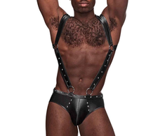 Male Power Uranus L/XL Harness-Style Jock Briefs with Straps Juodas