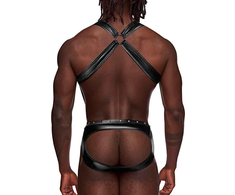 Male Power Uranus L/XL Harness-Style Jock Briefs with Straps Juodas