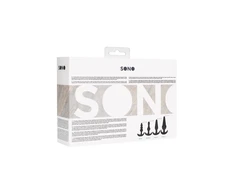 Sono By Shots Ouch! No.80 Silicone Anal Plug Set 4 Sizes Ergonomic Base Juodas