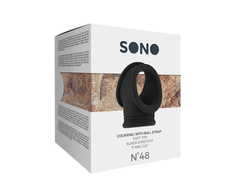 Sono By Shots Shots No.48 Adjustable Ring with Scrotal Support TPE Juodas