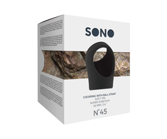 Sono By Shots Screaming O No.45 Adjustable Ring with Ball Strap, Juodas TPE