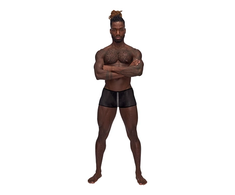 Male Power Landing Strip Mini Short S Matte Onyx Juodas