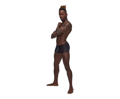 Male Power Landing Strip Mini Short XL - Matte Onyx Accent Underwear