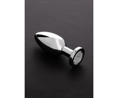 Steel By Shots Sinner Gear Stainless Steel Anal Plug Large with Glass Gemstone