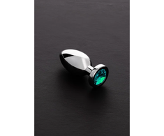 Steel By Shots Ouch! Stainless Steel Plug with Glass Gemstone - Small, Sidabrinis