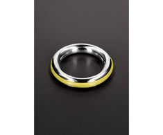 Steel By Shots Cazzo Tensions Stainless Steel Ring 45mm with Silicone Inlay - Raudona