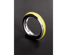 Steel By Shots Cazzo Tensions Stainless Steel Ring 45mm with Silicone Inlay - Raudona