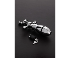 Steel By Shots Master Series The Anal Lock Expandable Steel Plug with Padlock Option