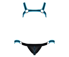 Svenjoyment Bondage Mėlyna Men's Jock set juodas/mėlynas L
