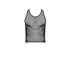 Male Power Stretch Net Tank Top S/M Juodas - Breathable Mesh Design