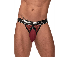 Male Power Cock Pit Net Jock S/M - Burgundy Comfort System