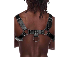 Male Power Ram Adjustable Imitation Leather Harness Juodas One Size