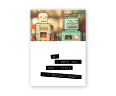 Warm Human Greeting Card Robots - Awkward &amp; Adorable Message, 10x15cm