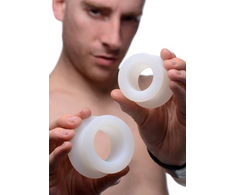 XR Brands Stretch Master Silicone Dual Ring Set - 2 Sizes, Juodas