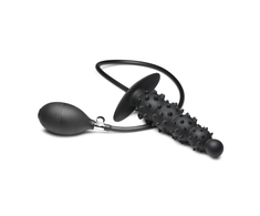 XR Brands Ass Puffer Nubbed Inflatable Silicone Plug Juodas