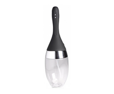 XR Brands CleanStream Vibrating Enema System, Silicone, 360° Jets, Juodas