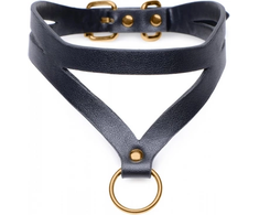 XR Brands Bondage Baddie Adjustable Collar with O-Ring - Juodas