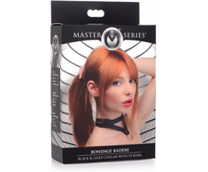 XR Brands Bondage Baddie Adjustable Collar with O-Ring - Juodas