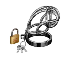 Xr Brands Captus Stainless Steel Compact Chastity System with Locking Ring
