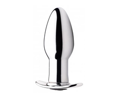 XR Brands Chrome Blast Small Metal Plug Rechargeable Vibrating Remote