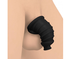 Xr Brands Dark Chamber Silicone Chastity Cage Flexible Anatomical Juodas