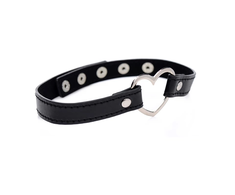 Xr Brands Dark Heart Chrome Heart Juodas Vegan Leather Adjustable Choker