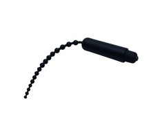 XR Brands Dark Rod Juodas Vibrating Beaded Silicone Urethral Device 24cm