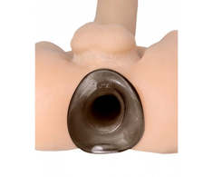XR Brands Master Series Hollow Tunnel Plug Juodas Medium - Anatomical Design