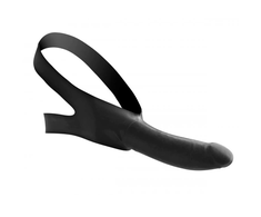 Xr Brands Master Series Face Fuk Strap-On Gag - Adjustable Latex Head Harness Juodas