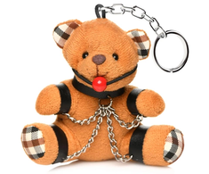 XR Brands Hooded Teddy Bear Keychain Brown - Novelty Bag Charm 4.2"
