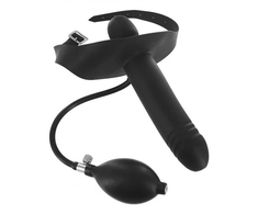 Xr Brands Incubus Inflatable Dual-Function Gag with External Attachment Juodas