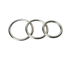 Xr Brands Trine Steel Ring Collection - Stainless Steel, 3 Sizes Set