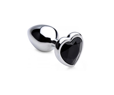 Xr Brands Juodas Heart Aluminum Intimate Plug Small - Lightweight, Nickel-Free, Juodas